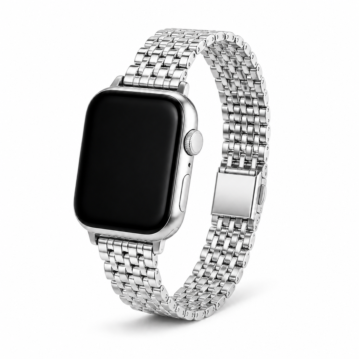 FloraTie Slim Seven-Link Stainless Steel Band Compatible with Apple Watch