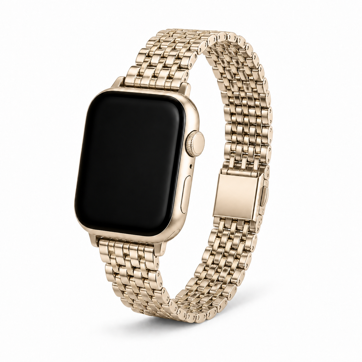 FloraTie Slim Seven-Link Stainless Steel Band Compatible with Apple Watch