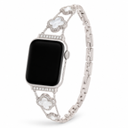 FloraTie Mother-of-Pearl-Effect Clover Bracelet Band Compatible with Apple Watch