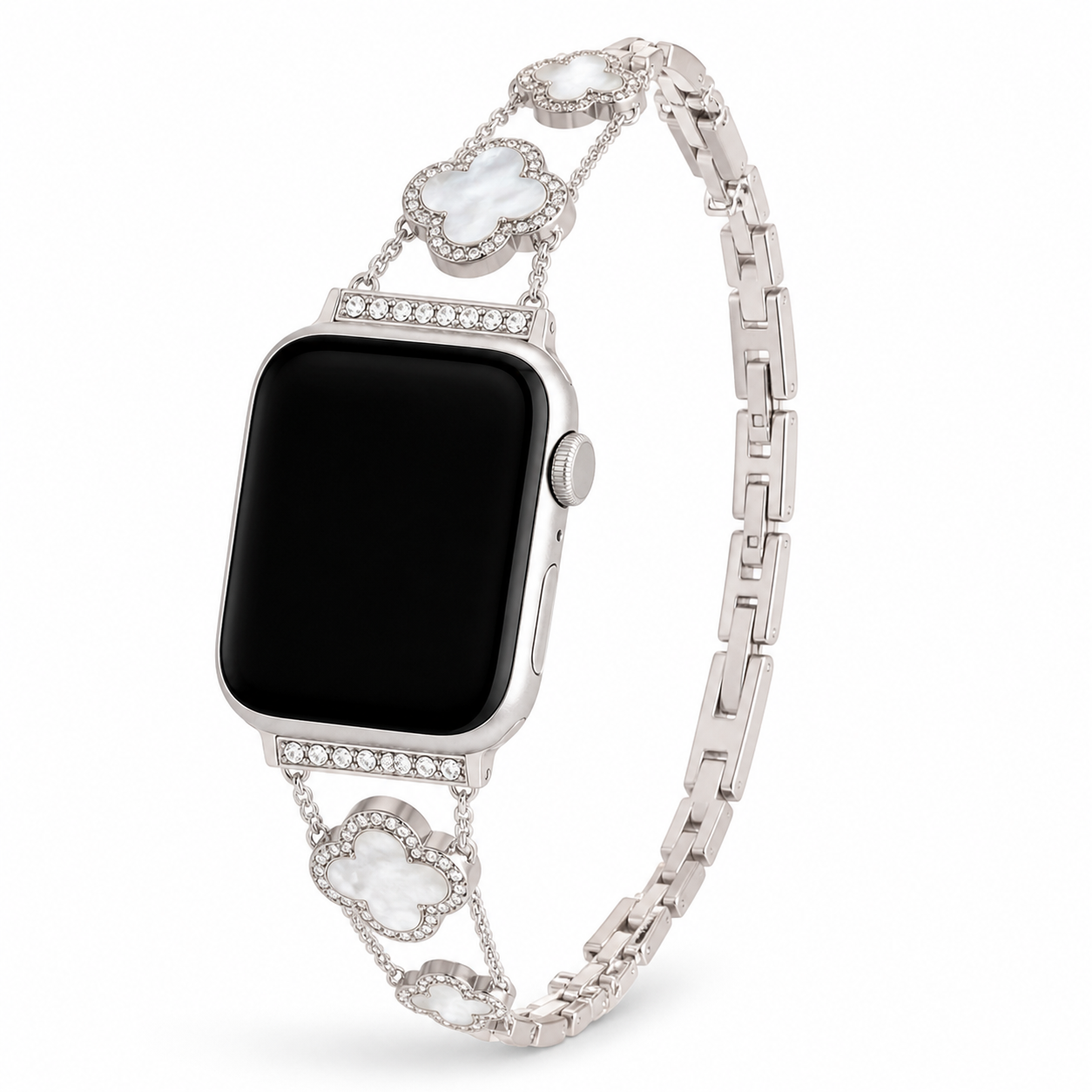 FloraTie Mother-of-Pearl-Effect Clover Bracelet Band Compatible with Apple Watch