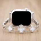 FloraTie Mother-of-Pearl-Effect Clover Bracelet Band Compatible with Apple Watch