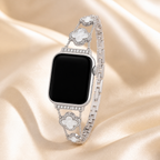 FloraTie Mother-of-Pearl-Effect Clover Bracelet Band Compatible with Apple Watch
