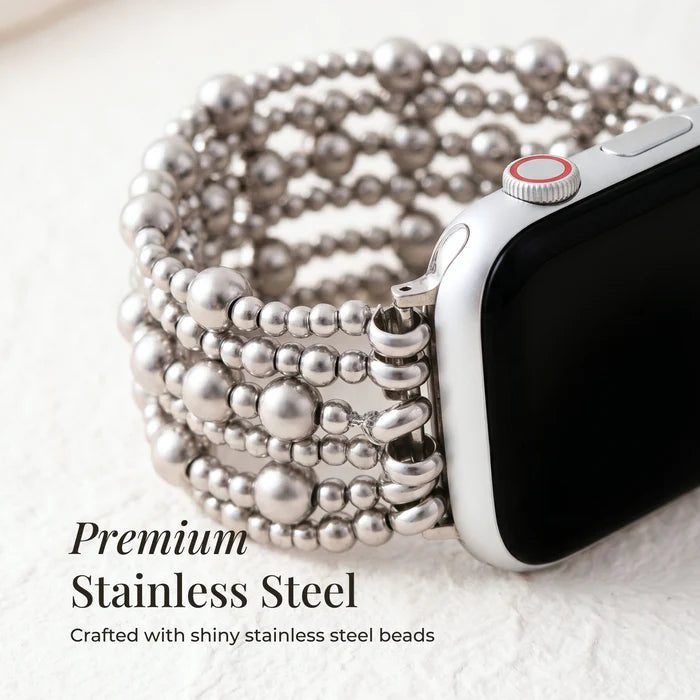 Cinturino elastico sobrio color platino per Apple Watch