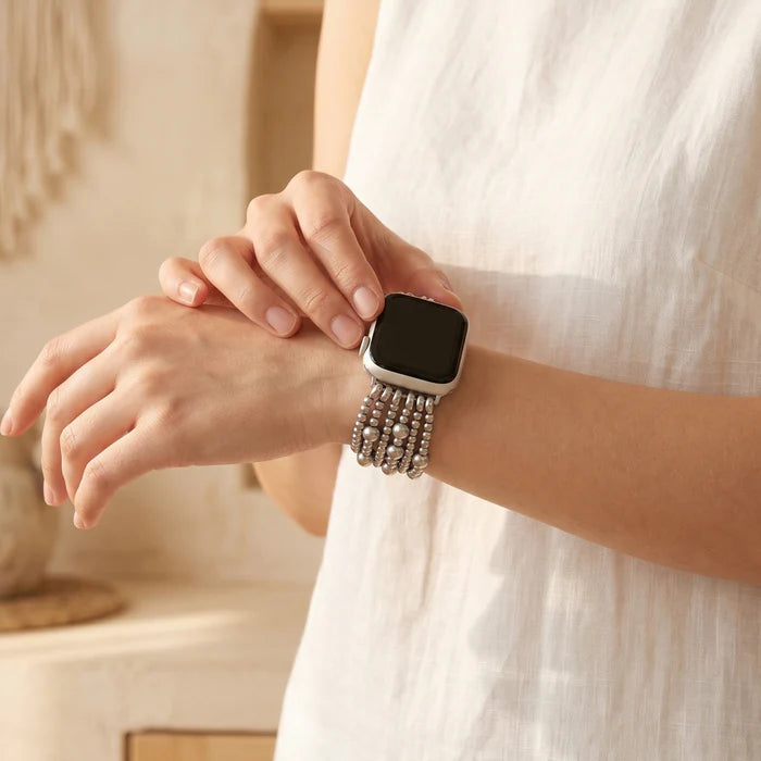 Soft neutral jewelry-inspired Apple Watch band