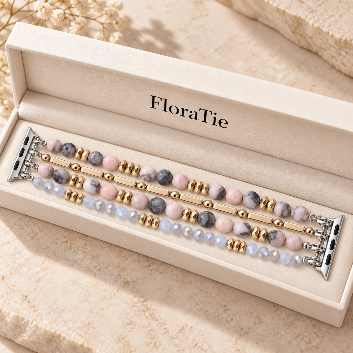 FloraTie Bohemian Beaded Bracelet Band Compatible with Apple Watch