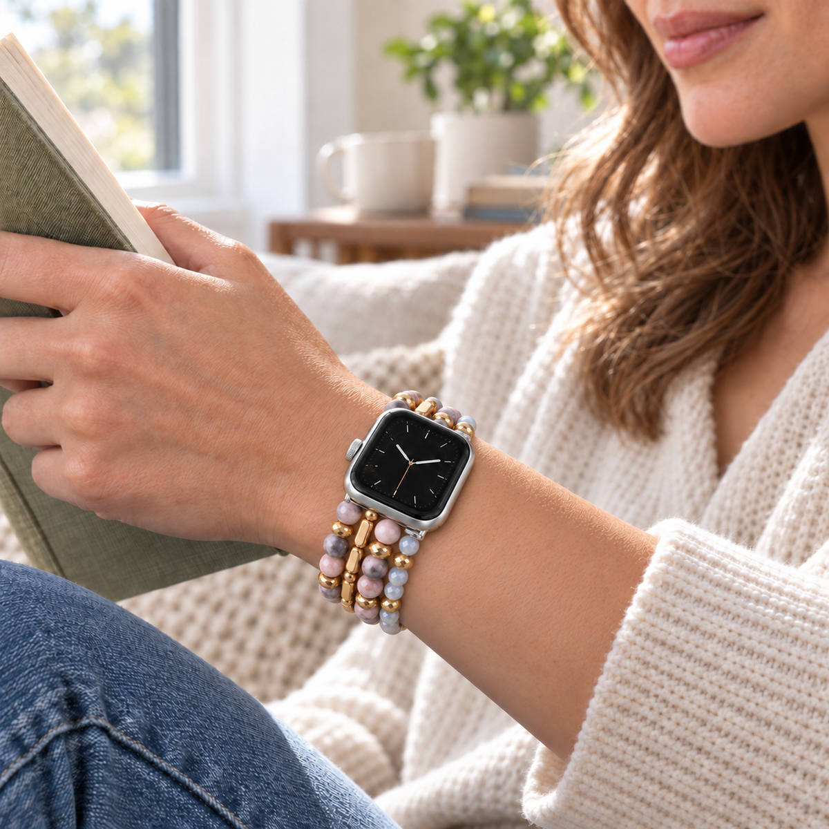 FloraTie Bohemian Beaded Bracelet Band Compatible with Apple Watch