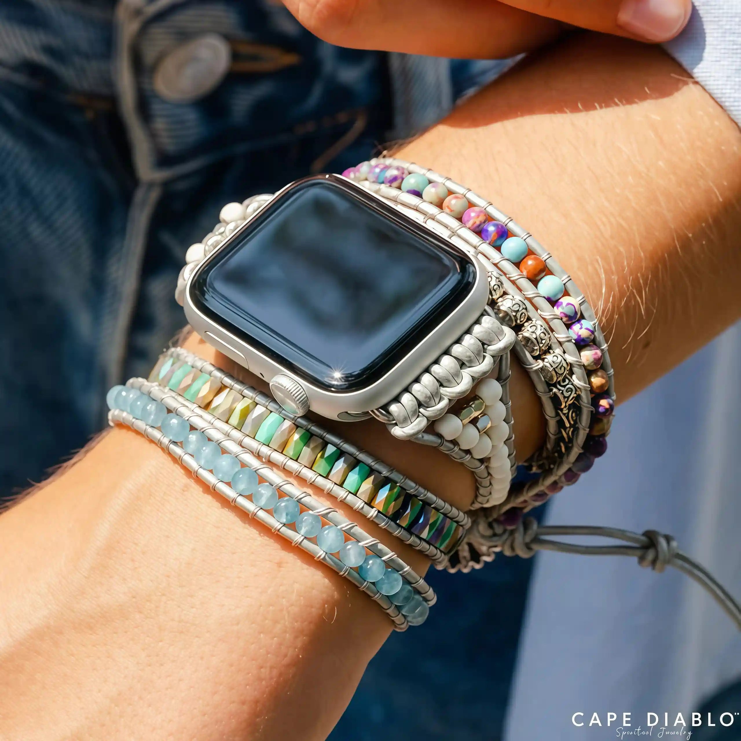 Cinturino protettivo in diaspro oceanico per Apple Watch