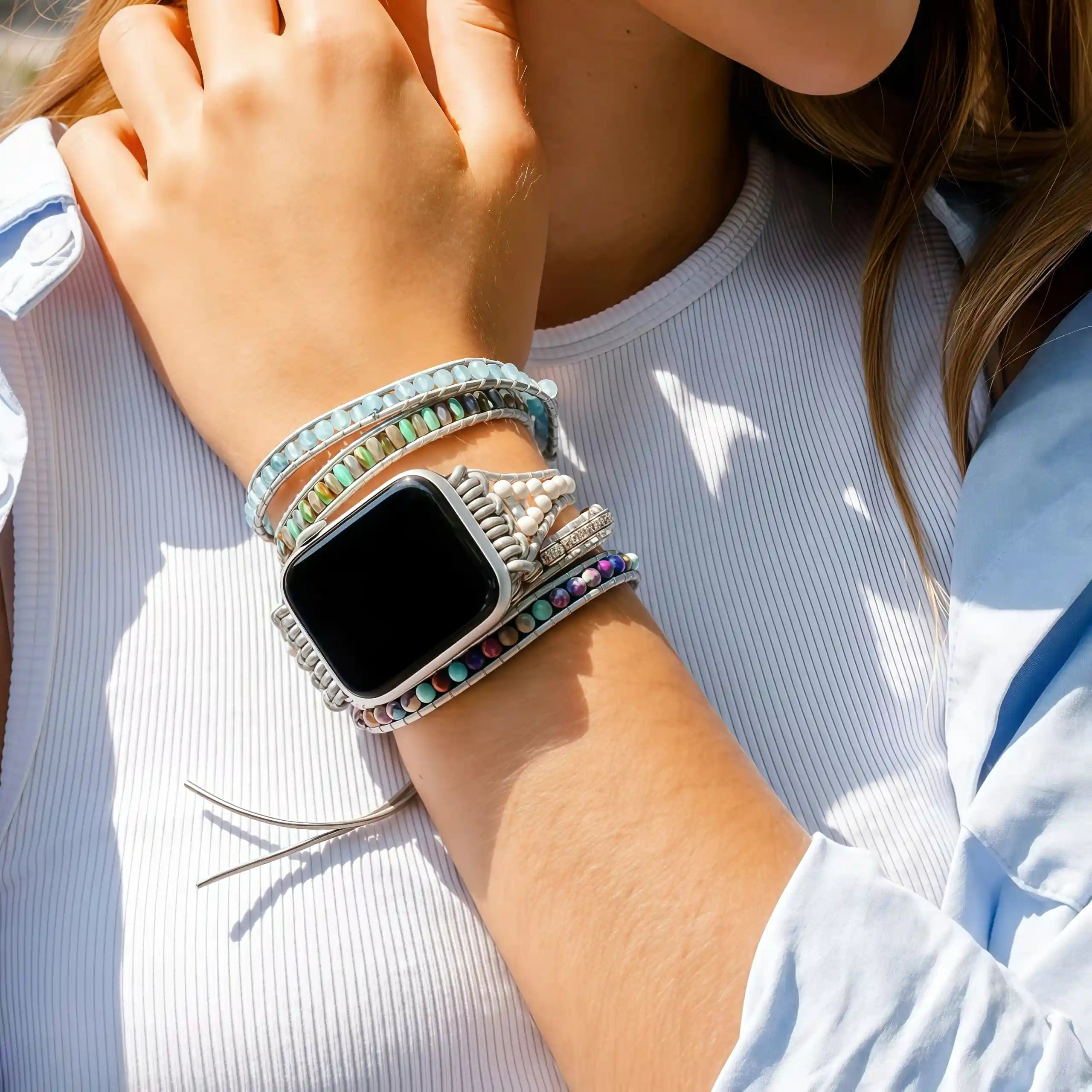 Cinturino protettivo in diaspro oceanico per Apple Watch