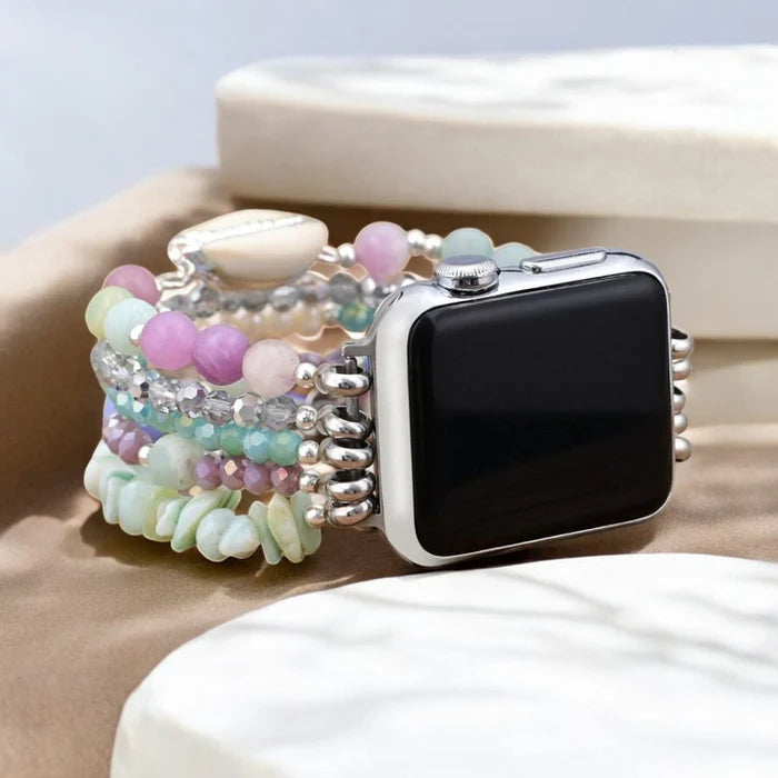 Polished natural-stone Apple Watch band